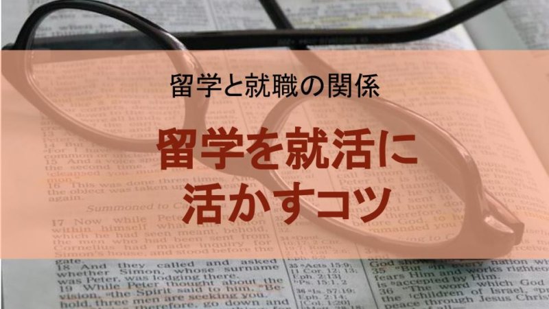 留学を就職に活かす