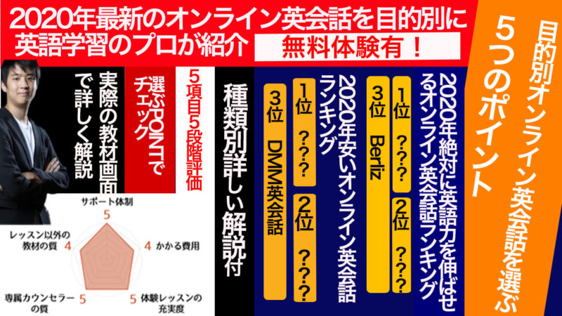 2020年最新のおすすめオンライン英会話を目的別に英語学習のプロが紹介！【無料体験あり】