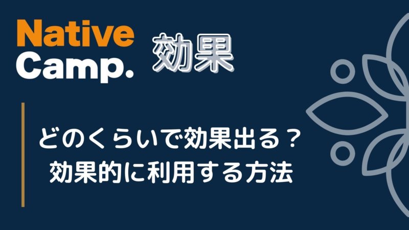 ネイティブキャンプ　効果