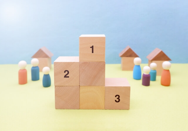 積み木の表彰台